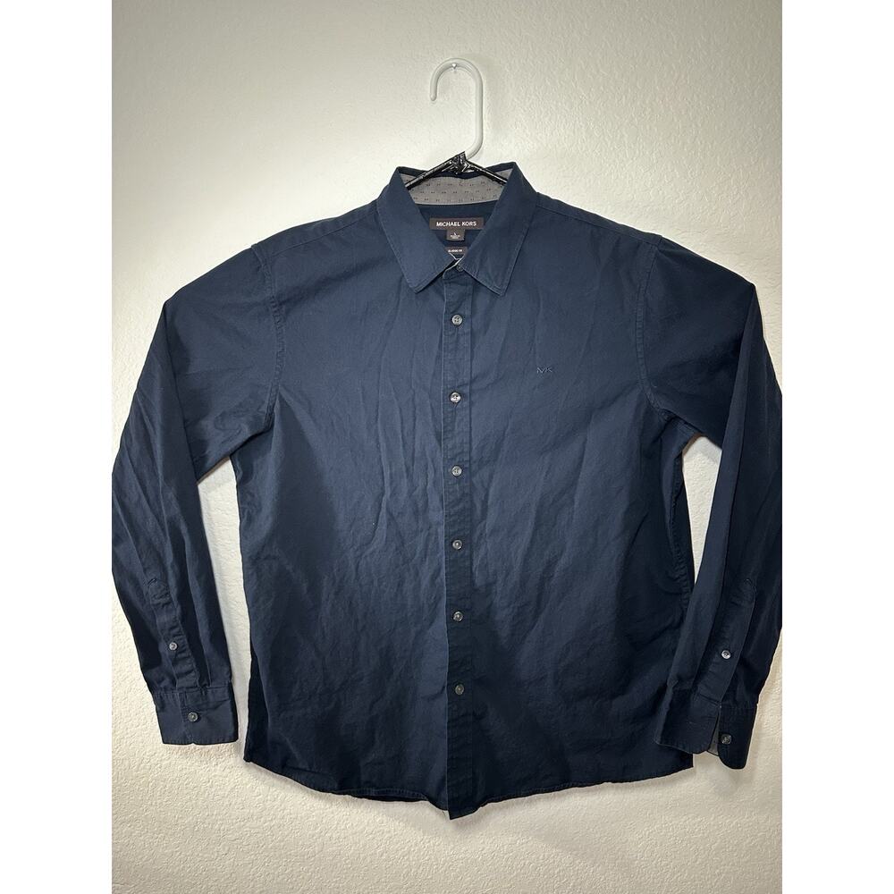 Michael Kors Men’s L Classic Fit Long Sleeve Button Down Blue Shirt